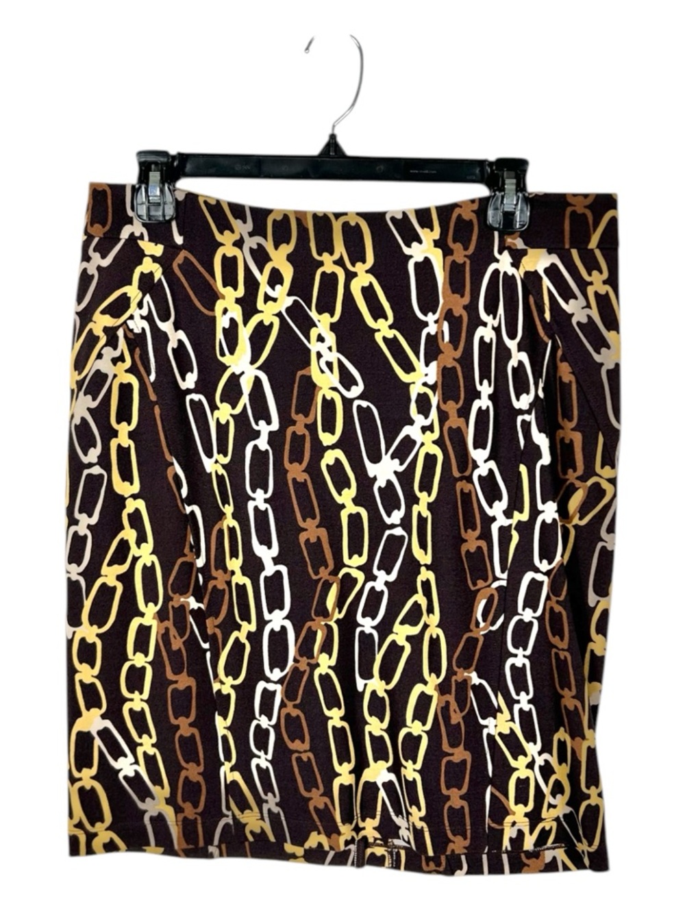 J. McLaughlin Black Chain Link‎ Leslie Pencil Skirt Size 8